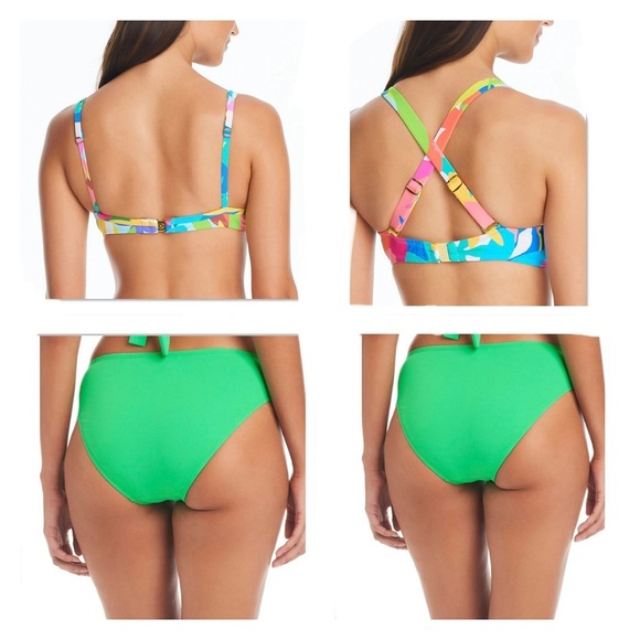 Bleu Rod Beattie Away We Go Bikini Top Size 36DD & Hipster Bikini Bottom Size 14 - Picture 3 of 12